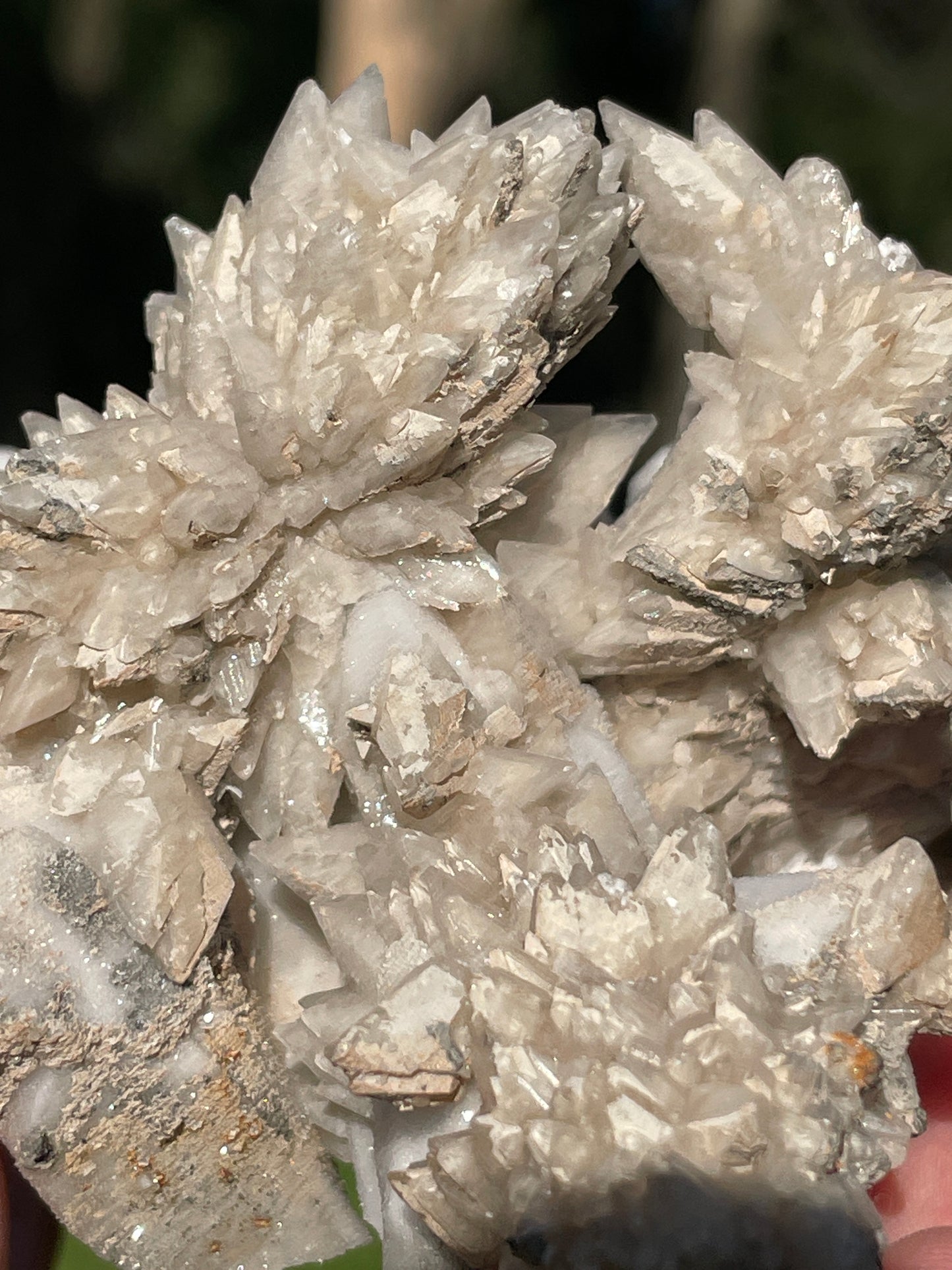 Artisan Danburite Cluster with Feather Caclite Sprays