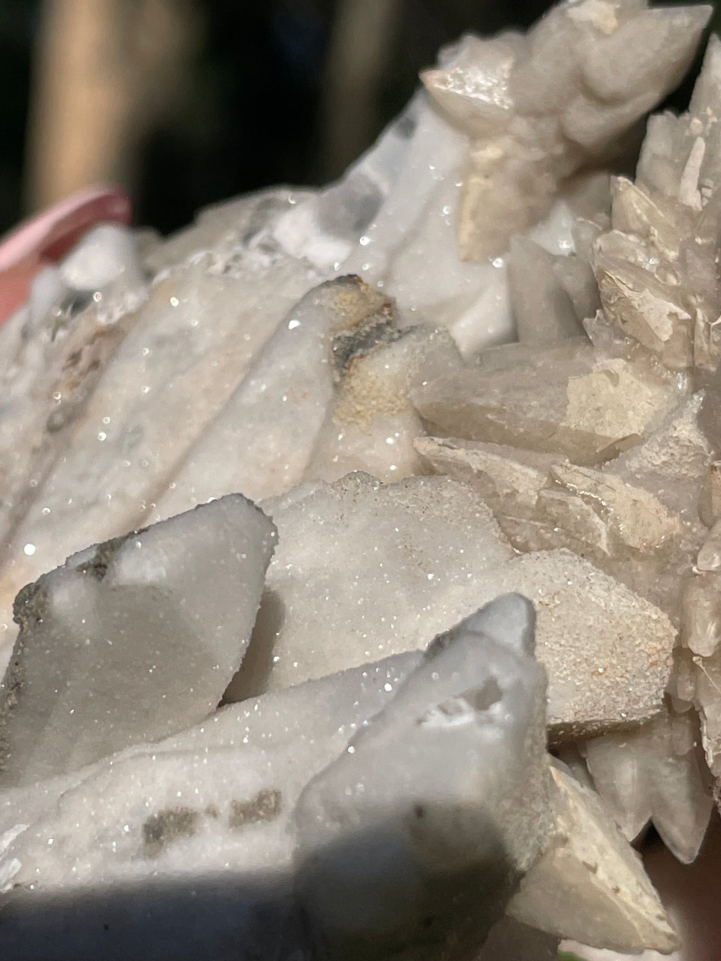 Artisan Danburite Cluster with Feather Caclite Sprays