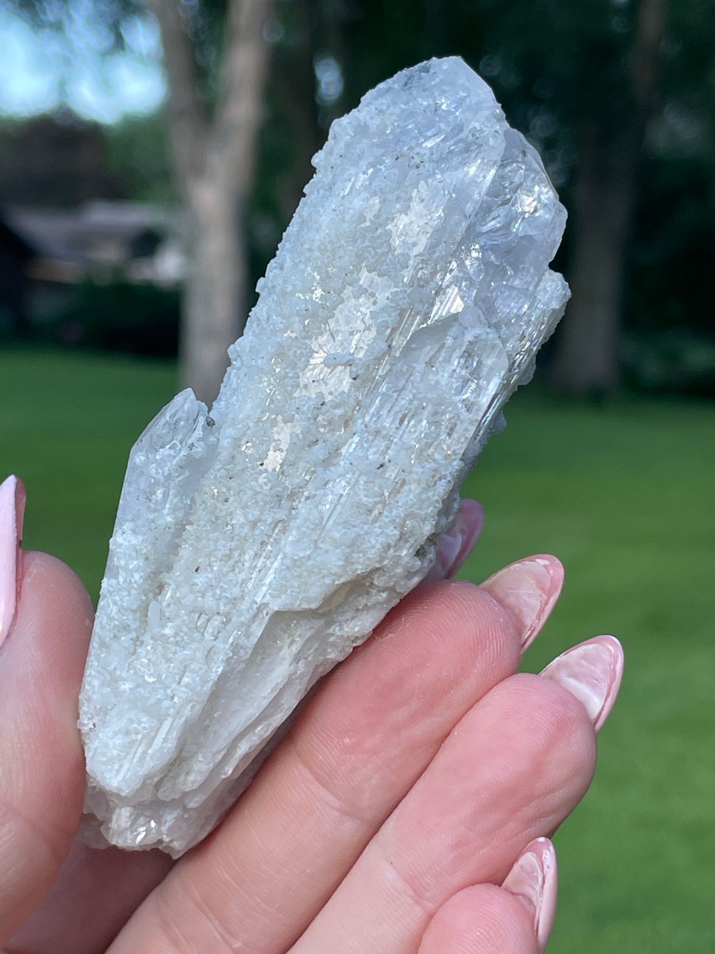 Pink Danburite Cluster with Druzy Quartz Crust