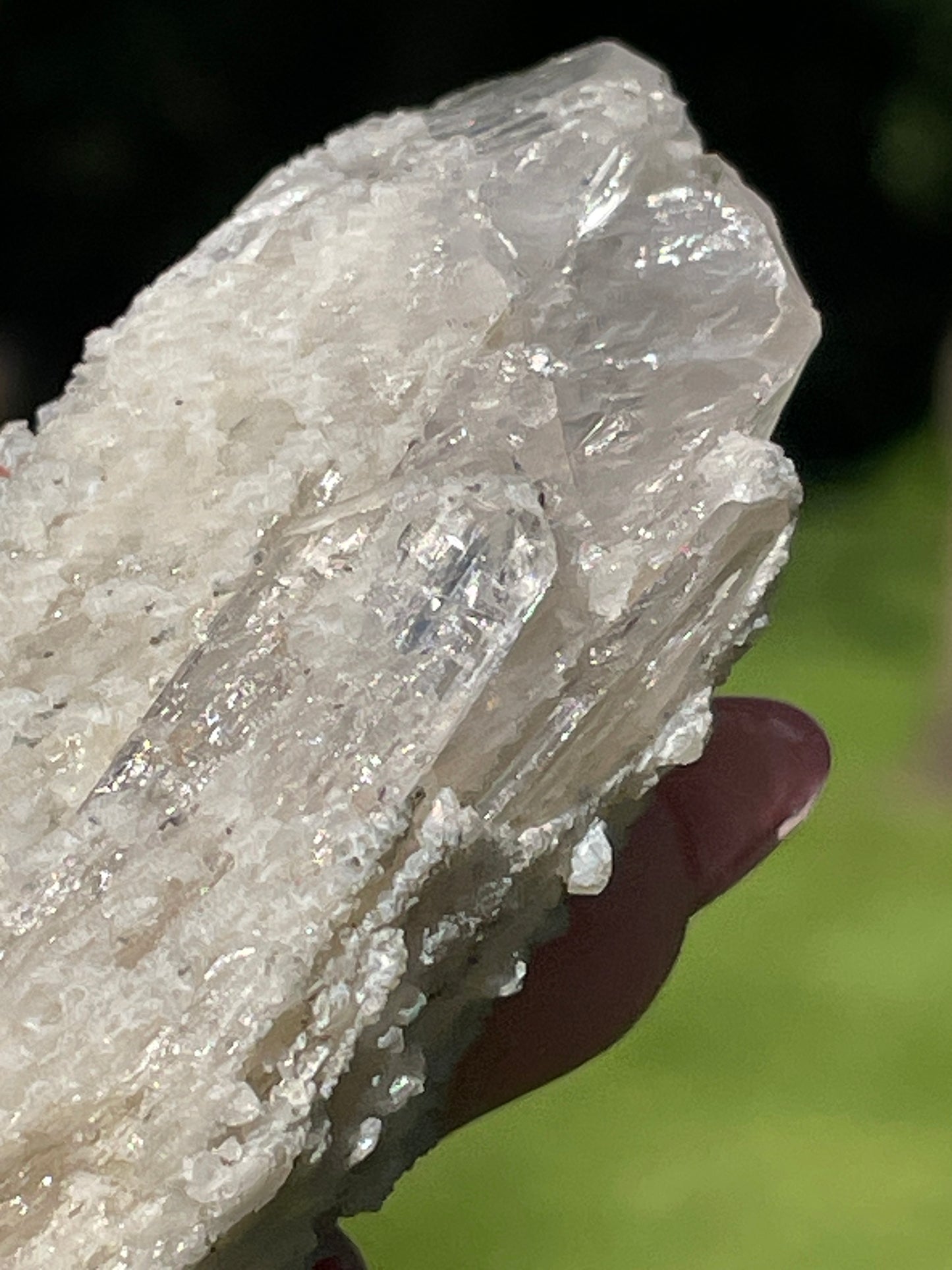 Pink Danburite Cluster with Druzy Quartz Crust