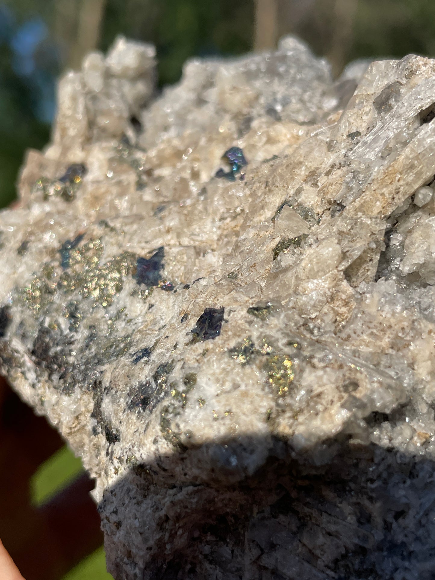 Artisan Sterling Danburite Cluster with Chalcopyrite