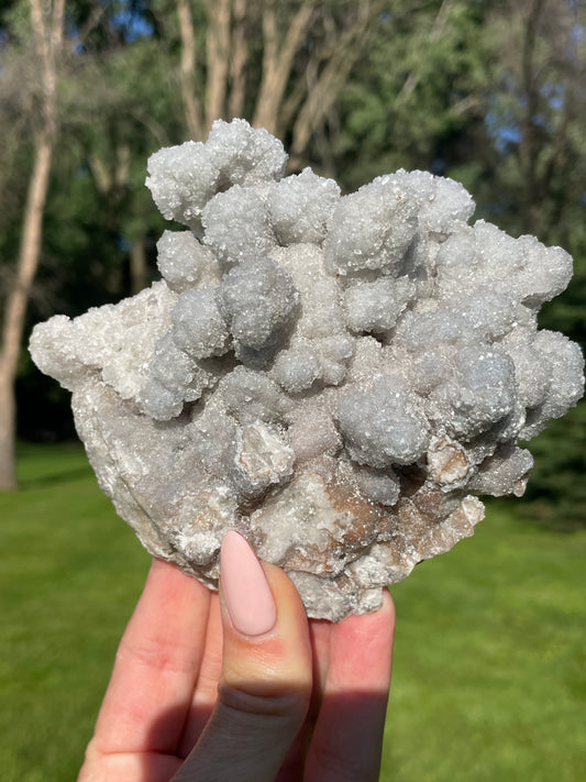 Silver Flowering, Crusted Danburite Cluster