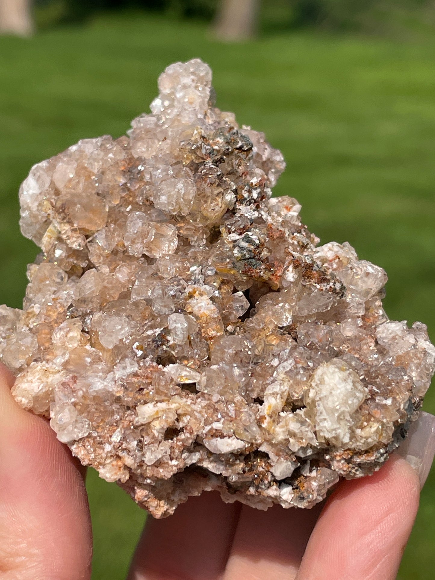 Sparkling Danburite Cluster with Quartz