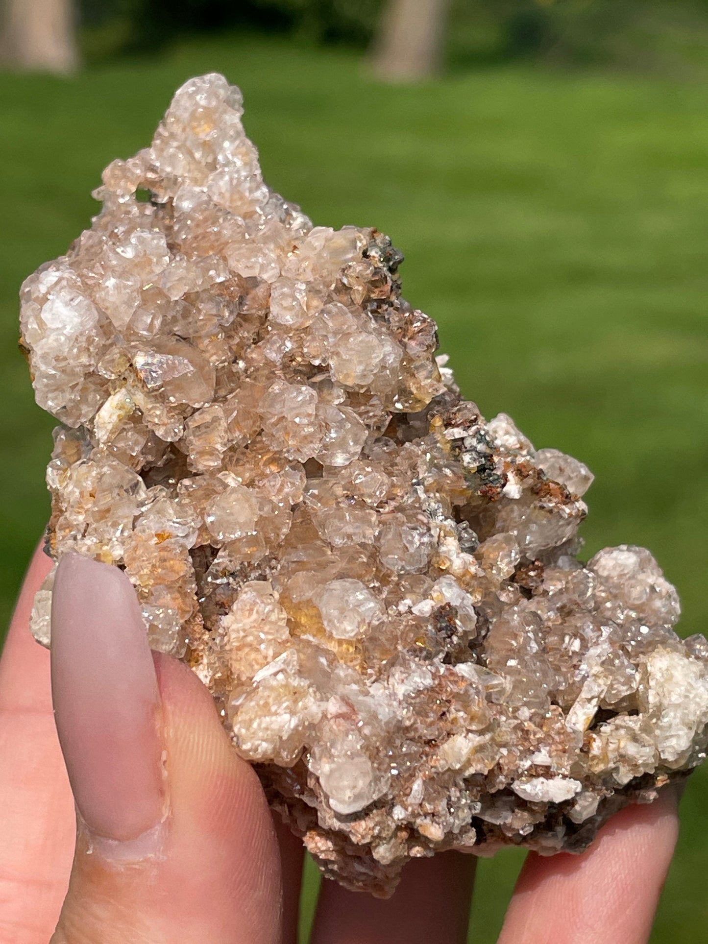 Sparkling Danburite Cluster with Quartz