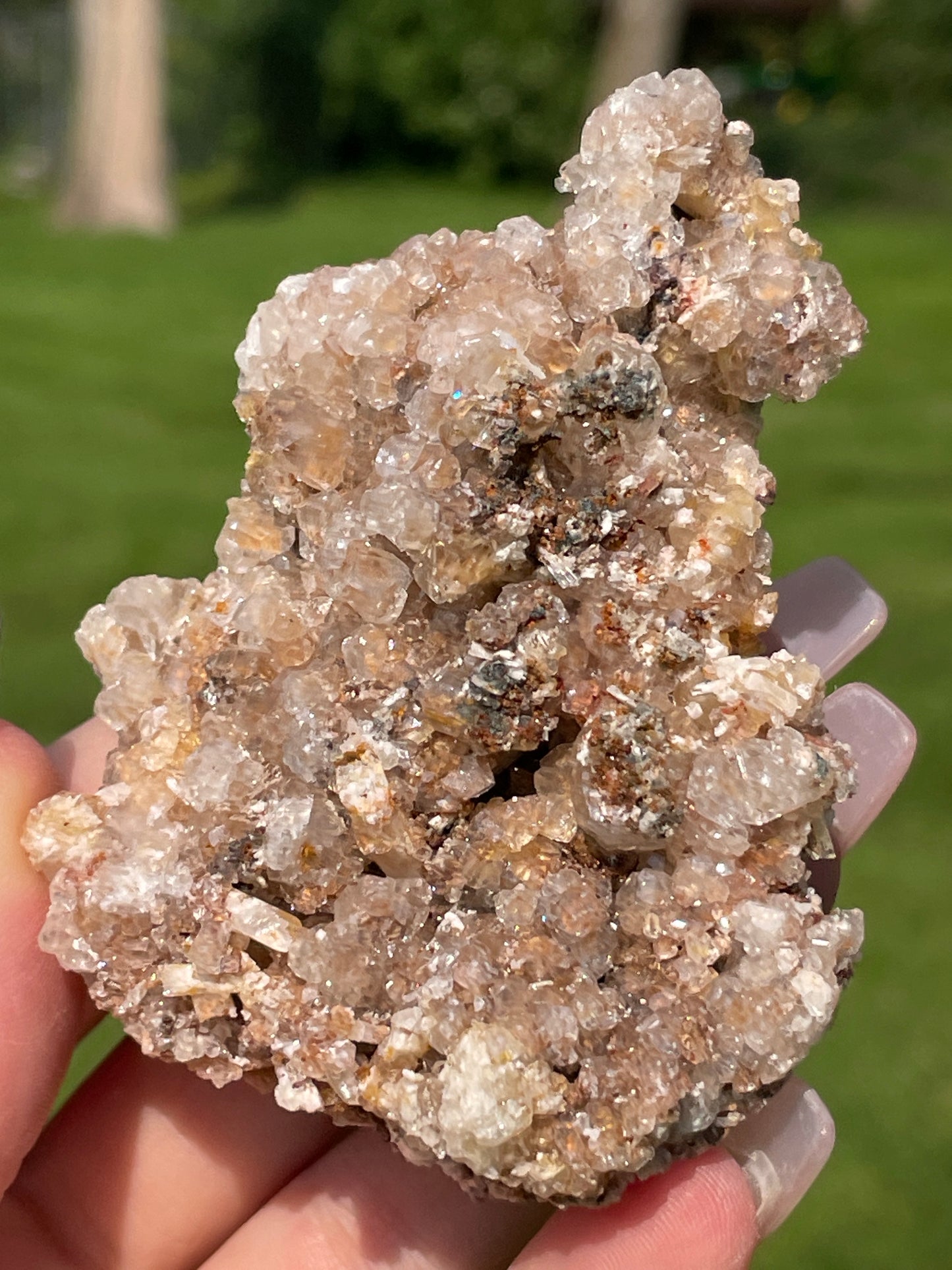 Sparkling Danburite Cluster with Quartz