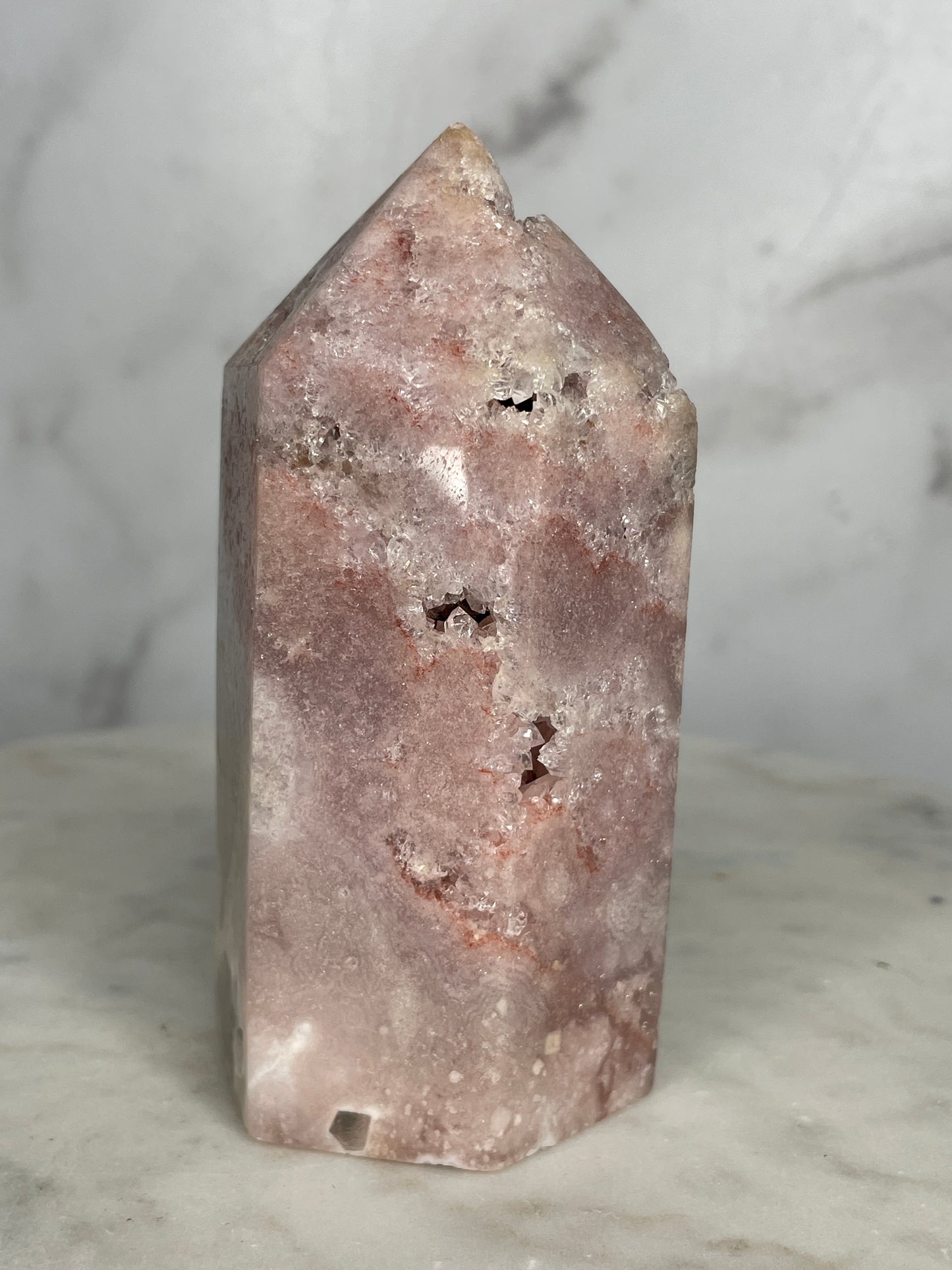 The Mosaic Collection ~ Beautifully Banded Moody Pink Amethyst Tower