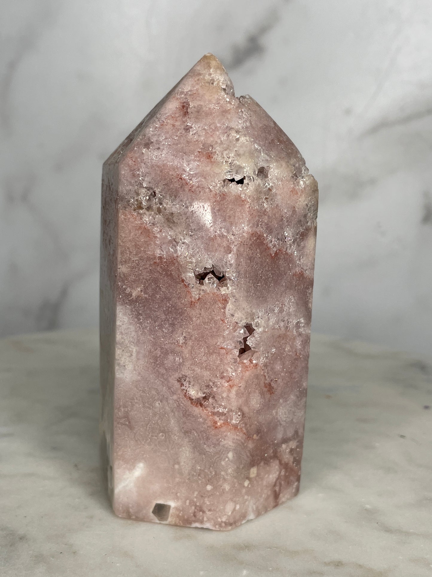 The Mosaic Collection ~ Beautifully Banded Moody Pink Amethyst Tower