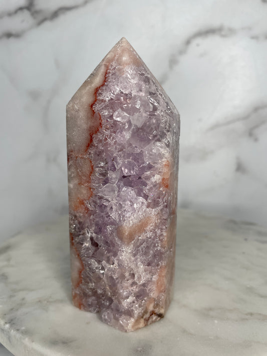 AAAA Quinessential Quartzy Pink Amethyst Tower