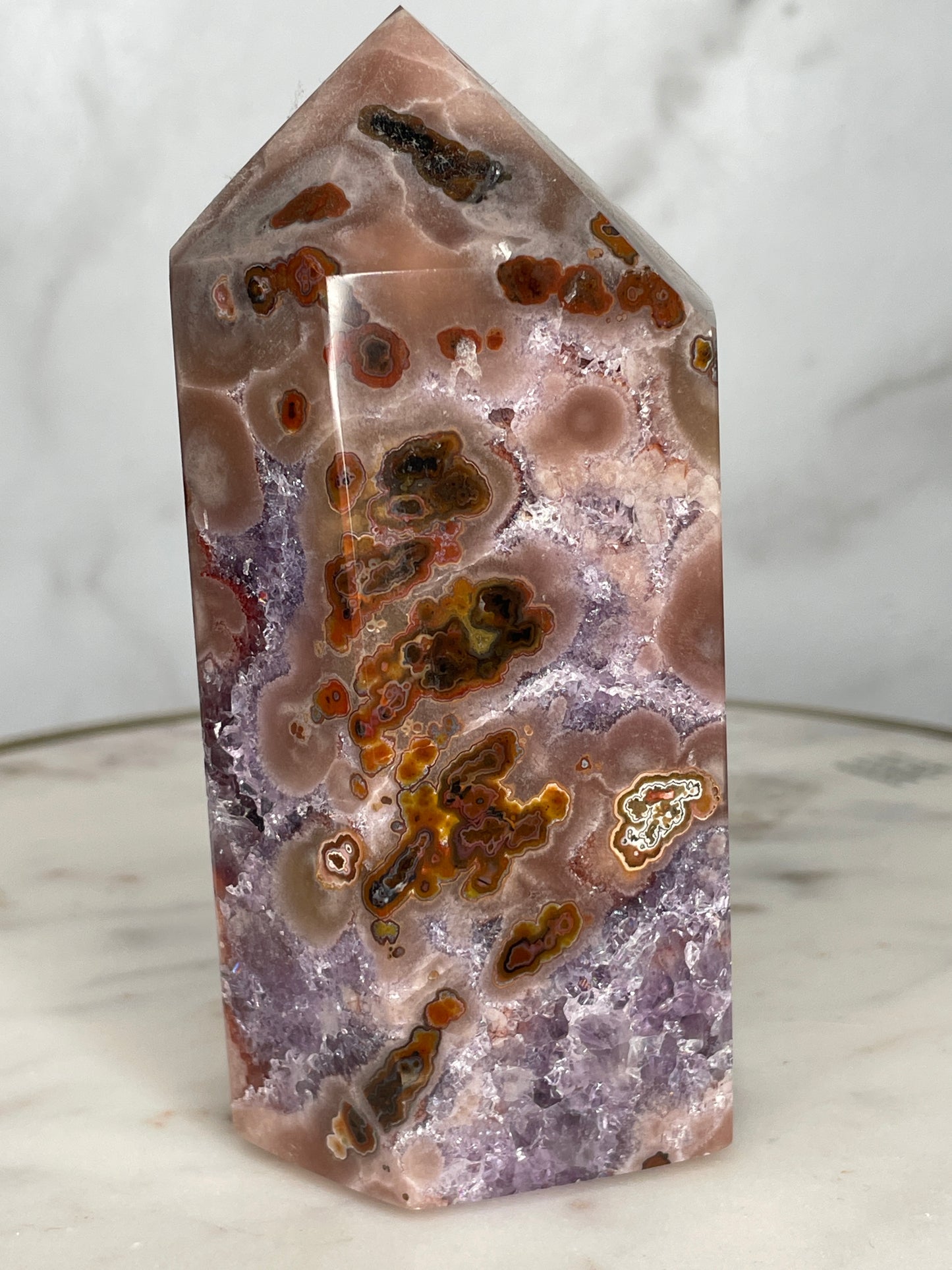 Alluring Deep Purple Pink Amethyst Tower