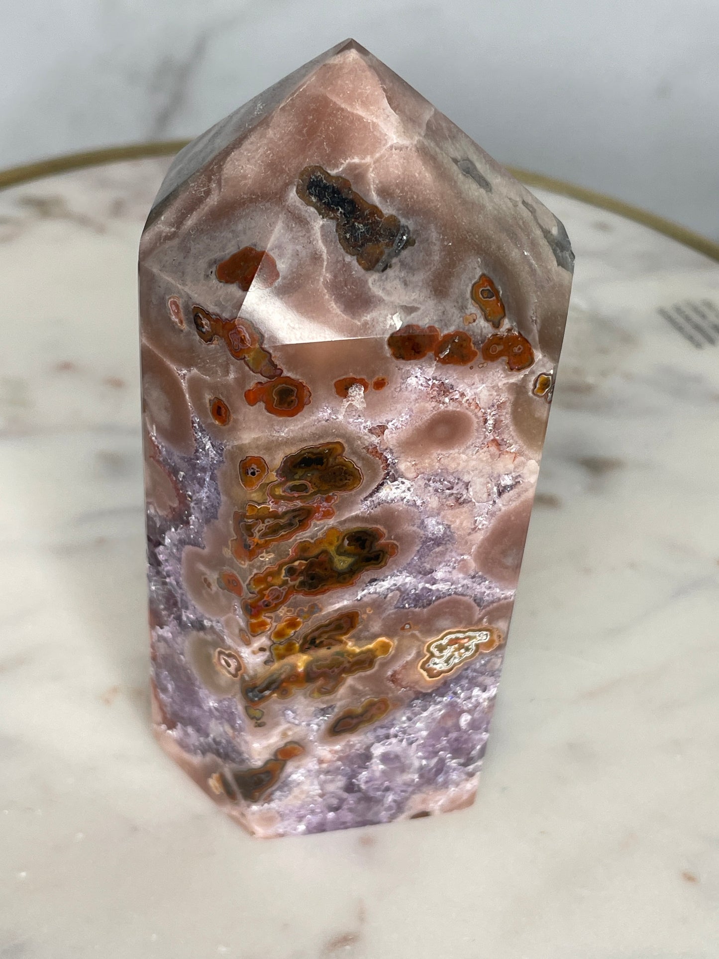 Alluring Deep Purple Pink Amethyst Tower