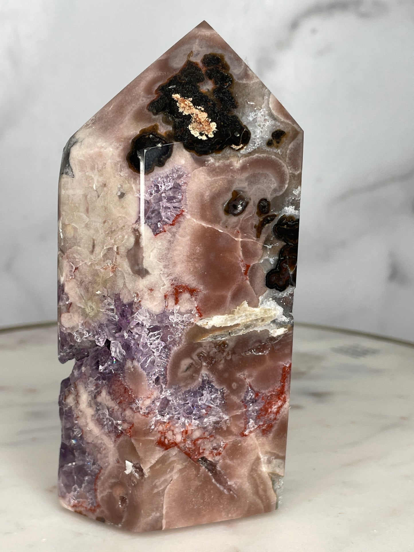 Alluring Deep Purple Pink Amethyst Tower