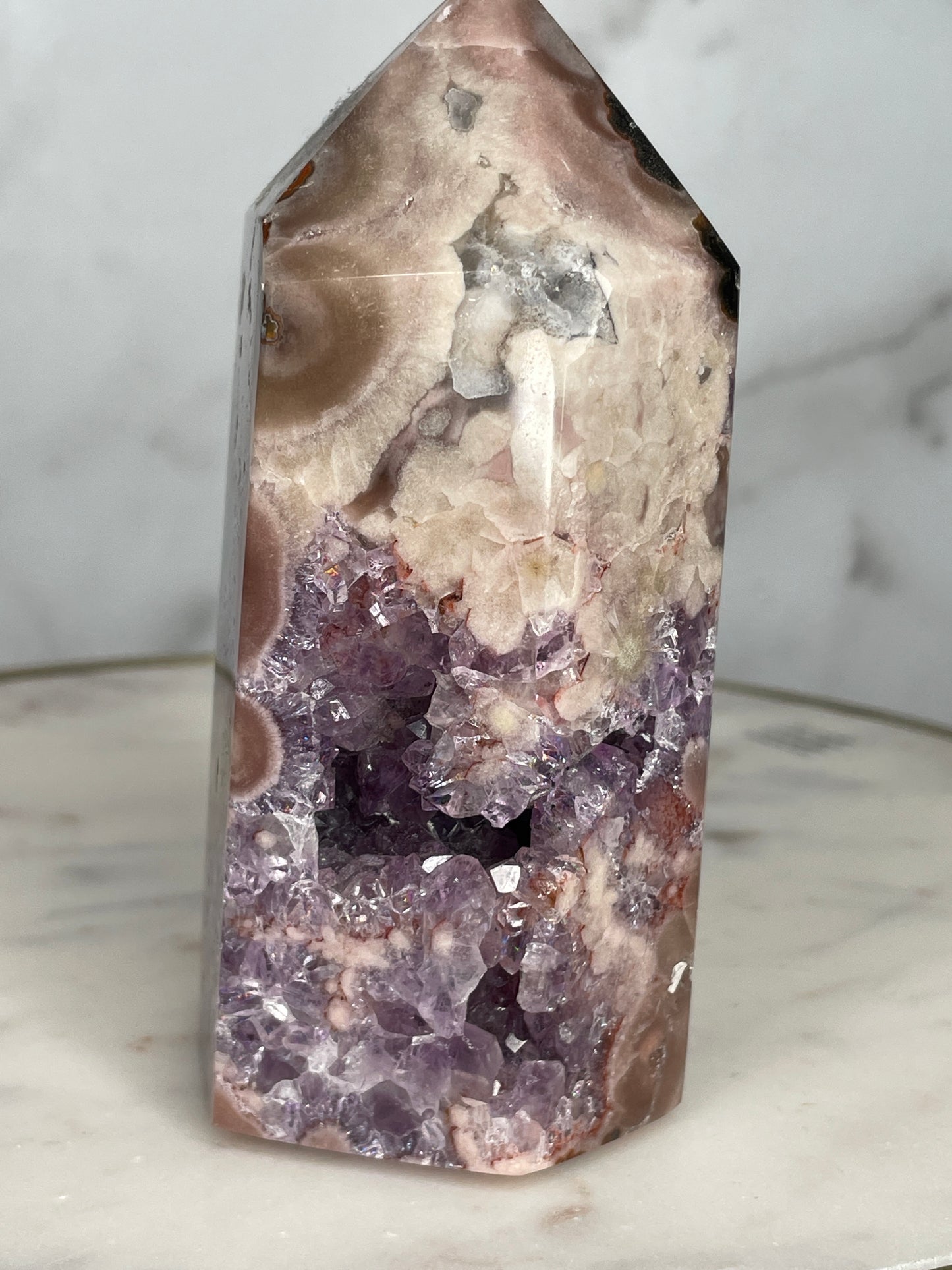 Alluring Deep Purple Pink Amethyst Tower