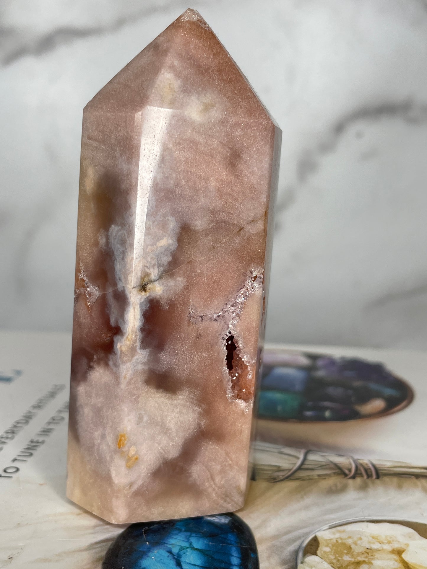 AAAA Polish with Moody Aesthetic, Pink Amethyst Tower