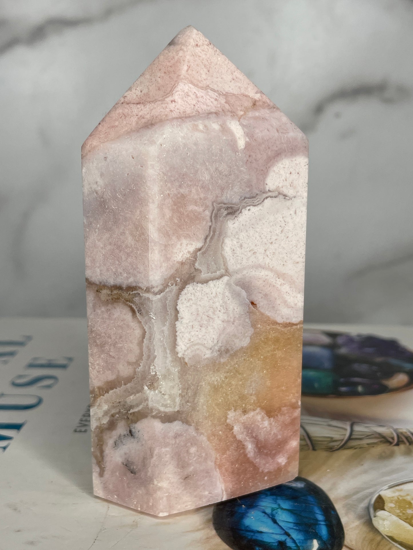 Mosaic Collection - Beautifully Banded Pink Amethyst Tower