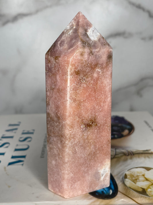 All Sparkles, Understated Pink Amethyst Tower