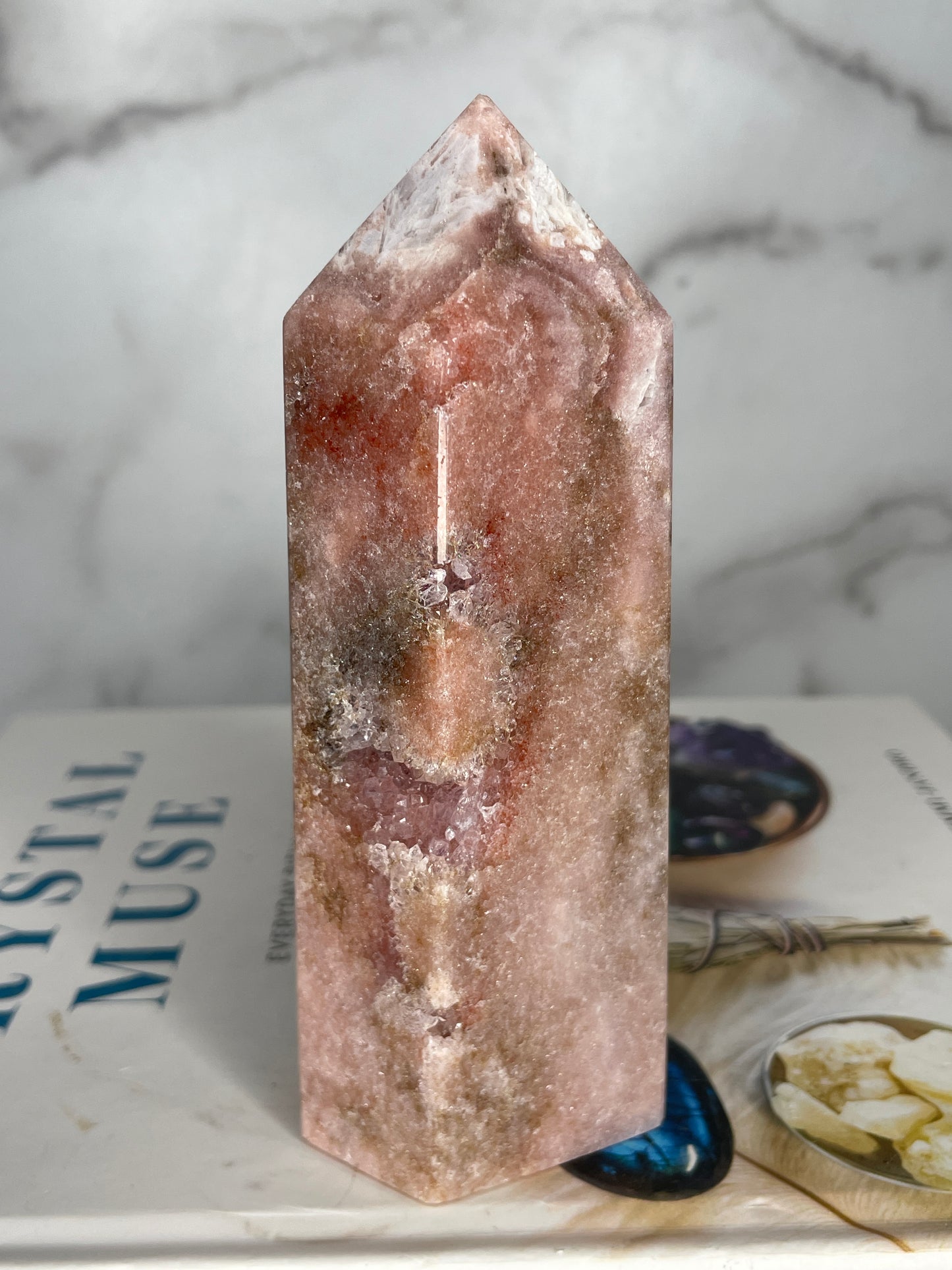 All Sparkles, Understated Pink Amethyst Tower