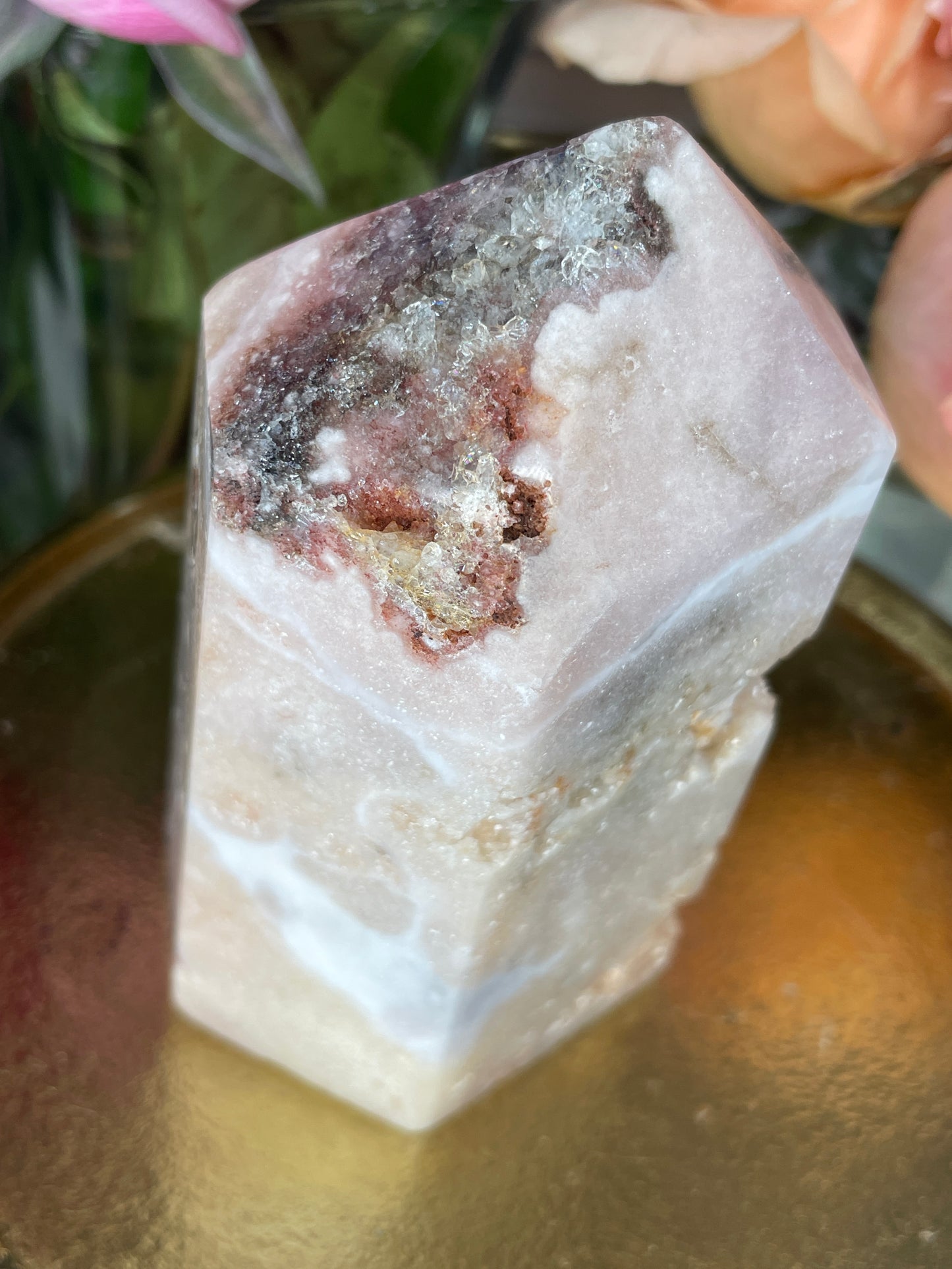 Open Face Druzy Pink Amethyst Tower