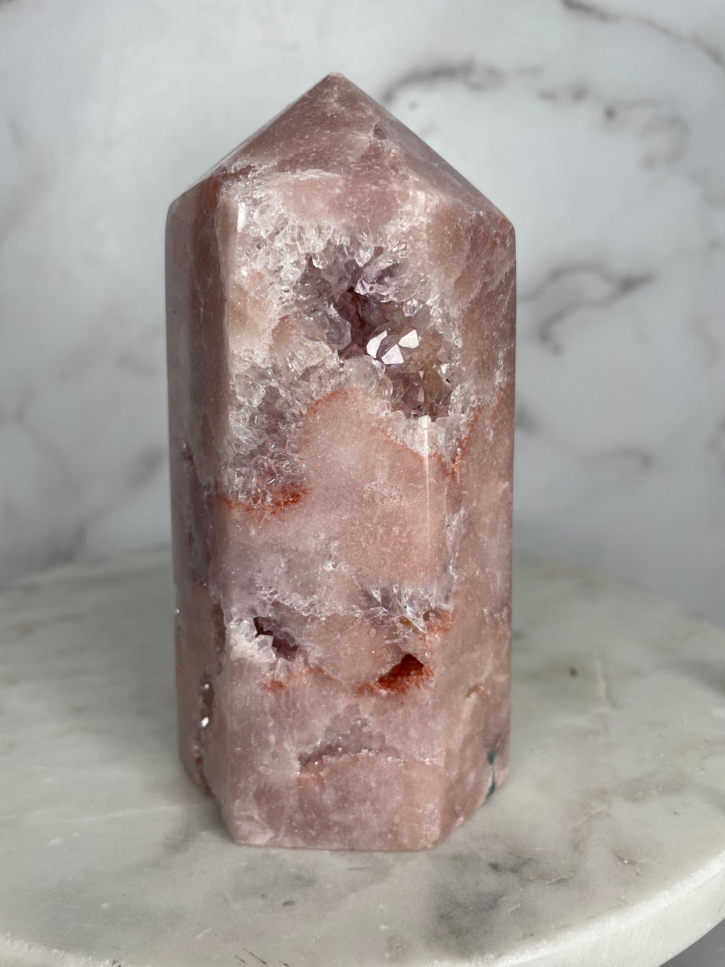 Mosaic Collection ~ Illuminated Pink Amethyst Tower