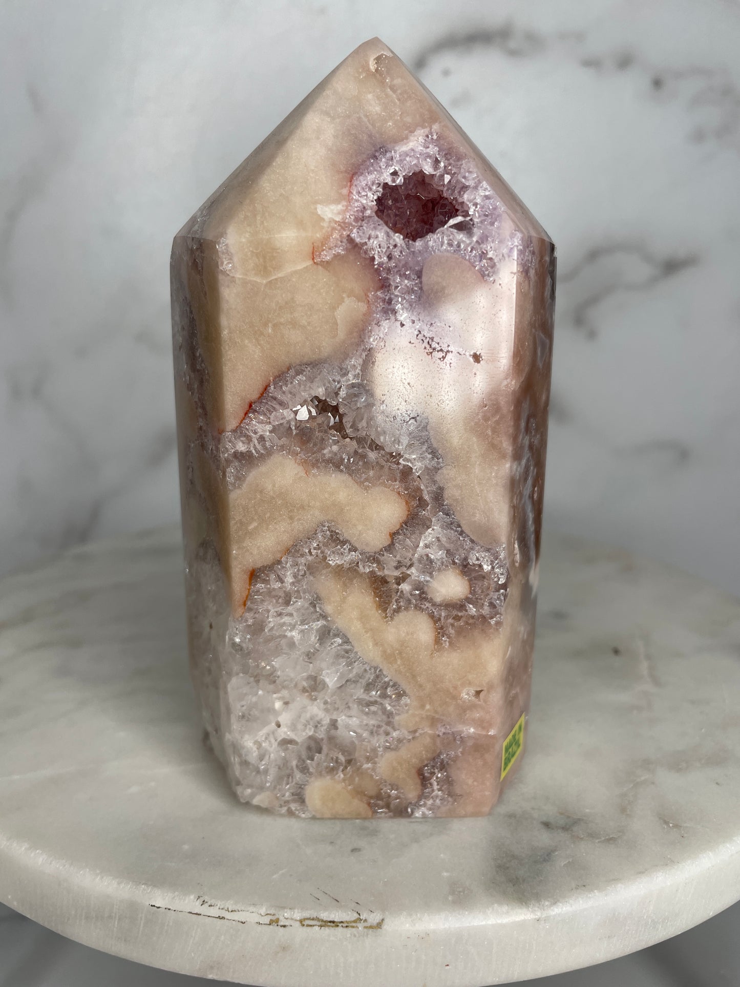 Yellow Label, AAAA, High Polish Quartz-y, Pink Amethyst Tower