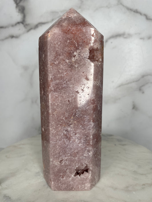 8" Rasberry Pink Amethyst Tower with Jasper