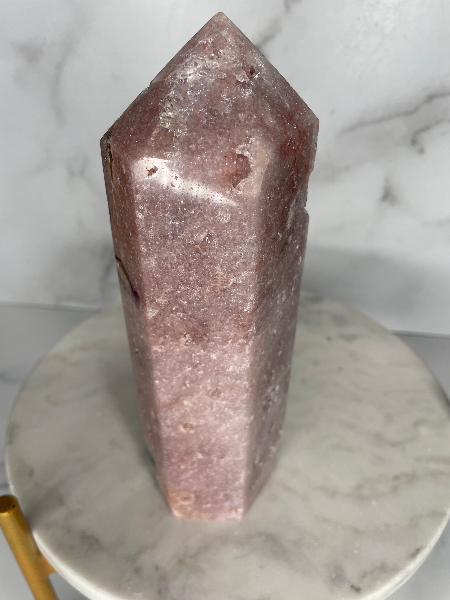 8" Rasberry Pink Amethyst Tower with Jasper