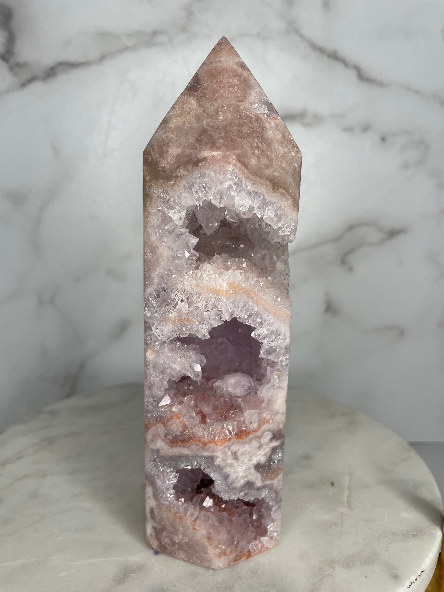 Ethereal Pink Amethyst Statement Tower